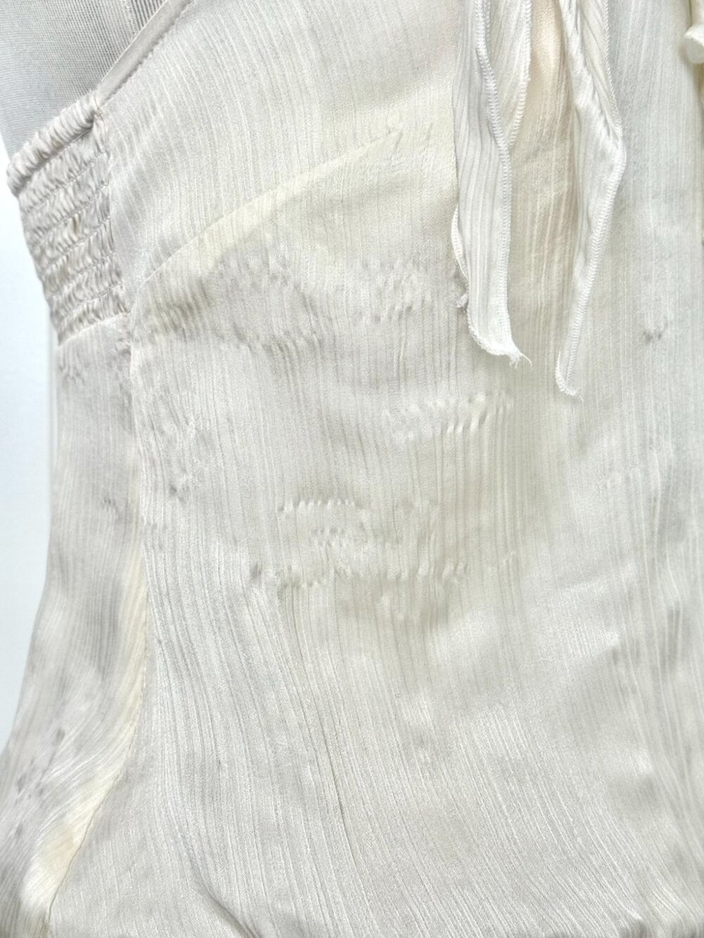 Y2K Bebe Ivory Silk Halter Top Ruffle Rosette XS - Picture 16 of 16